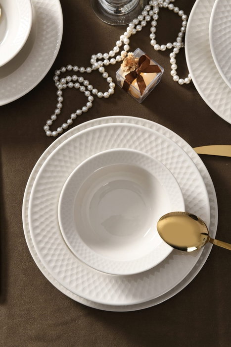 Hermia Vajilla de 24 Piezas en Porcelana Color Crema